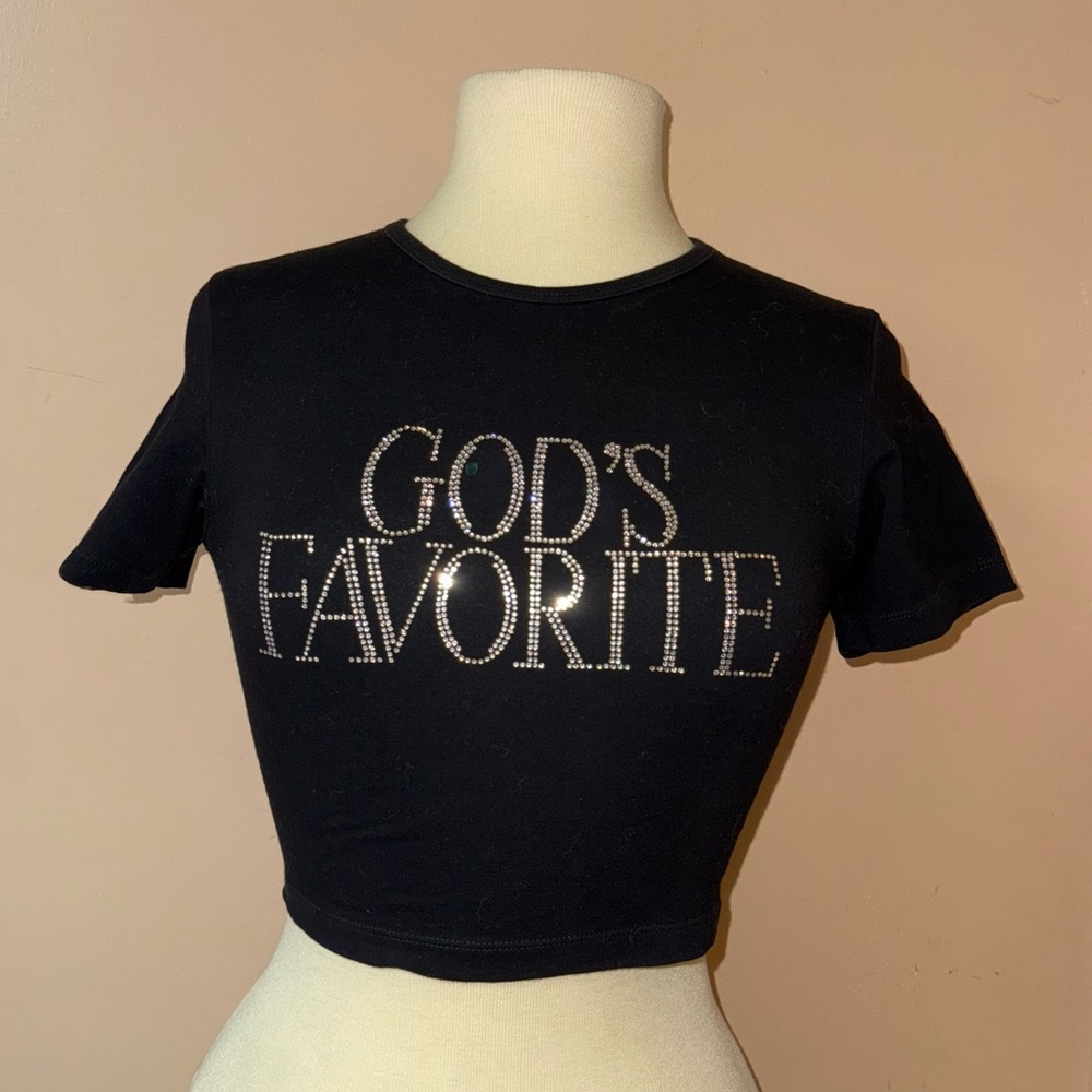 God's Favorite Crop Black Rhinestone